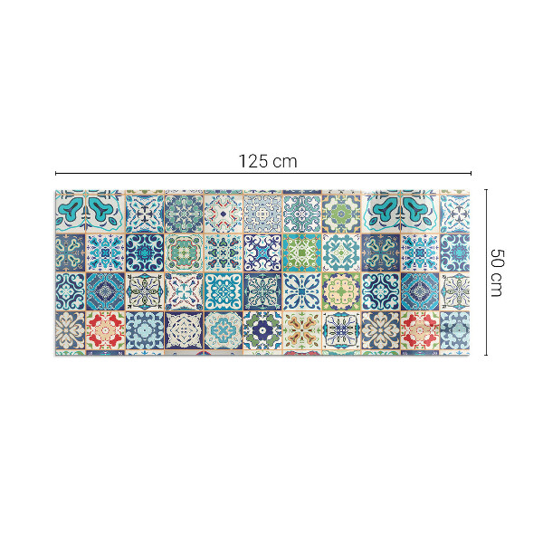Rectangulaire plaque protection sol devant cheminée en verre Motifs de mosaïque sur carreaux