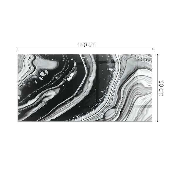 Rectangulaire plaque protection sol devant cheminée en verre vagues et lignes abstraites