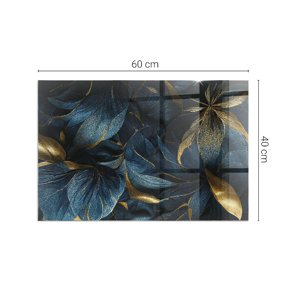 Rectangulaire plaque de sol en verre pour poêle Feuilles élégantes en texture