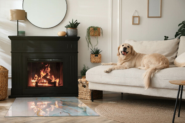 Rectangulaire plaque protection sol devant cheminée en verre Motif fluide abstrait