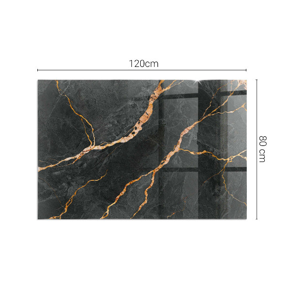 Rectangulaire plaque protection sol devant cheminée en verre Marbre élégant veiné