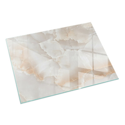 Rectangulaire plaque verre pour poêle Motif de pierre naturelle