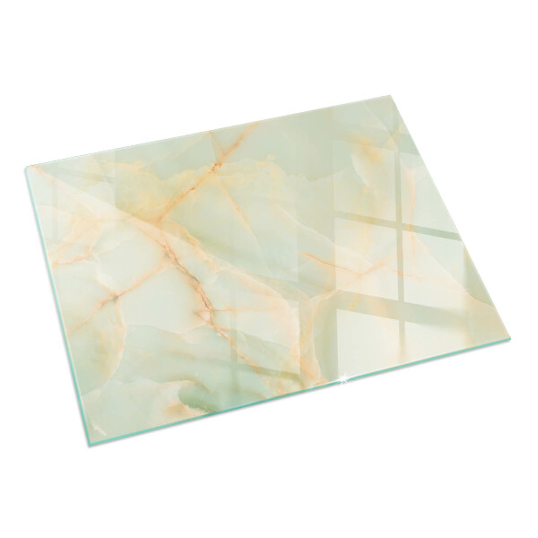 Rectangulaire plaque de sol en verre pour poêle Motif abstrait en marbre