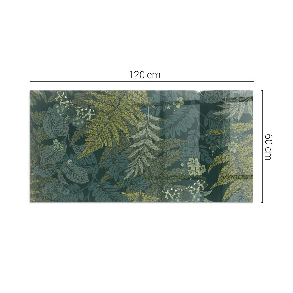 Rectangulaire plaque verre pour poêle Motifs végétaux avec des papillons