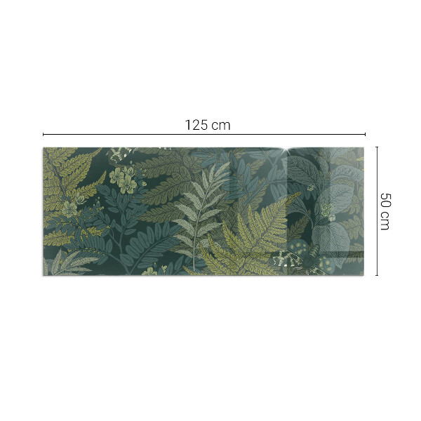 Rectangulaire plaque verre pour poêle Motifs végétaux avec des papillons