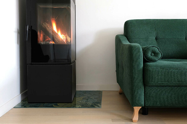 Rectangulaire plaque verre pour poêle Motifs végétaux avec des papillons