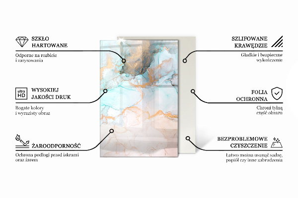 Rectangulaire plaque de sol en verre pour poêle Feuilles tropicales en arrière-plan