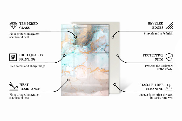 Rectangulaire plaque de sol en verre pour poêle Couleur olive