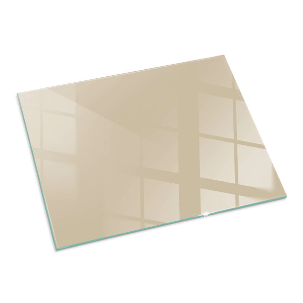 Rectangulaire plaque verre pour poêle Couleur beige