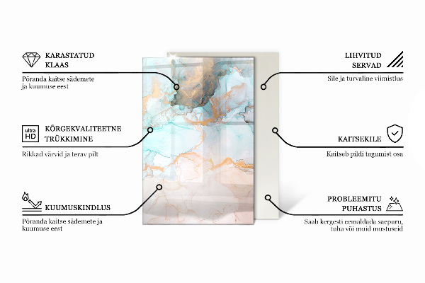 Rectangulaire plaque de sol en verre pour poêle Couleur beige