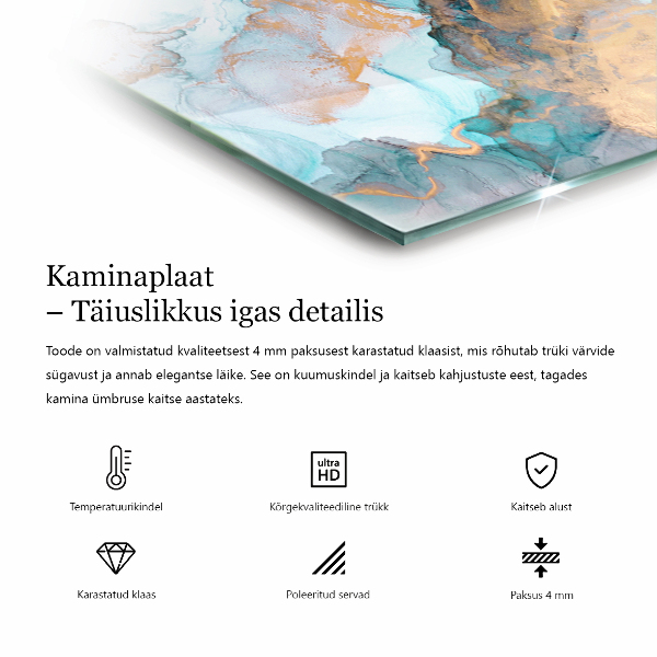 Hexagonale verre sous poêle à bois Vagues de lignes délicates