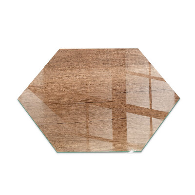 Hexagonale verre sous poêle à bois Motif bois naturel