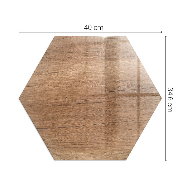 Hexagonale verre sous poêle à bois Motif bois naturel