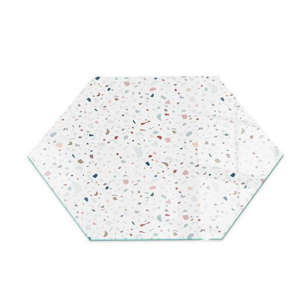 Hexagonale verre sous poêle à bois Motif avec de petites formes