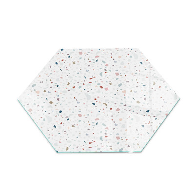 Hexagonale verre sous poêle à bois Motif avec de petites formes