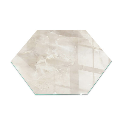 Hexagonale plaque de verre pour cheminée Motif marbre naturel