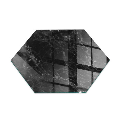 Hexagonale vitre sous poêle à bois Motif marbre élégant