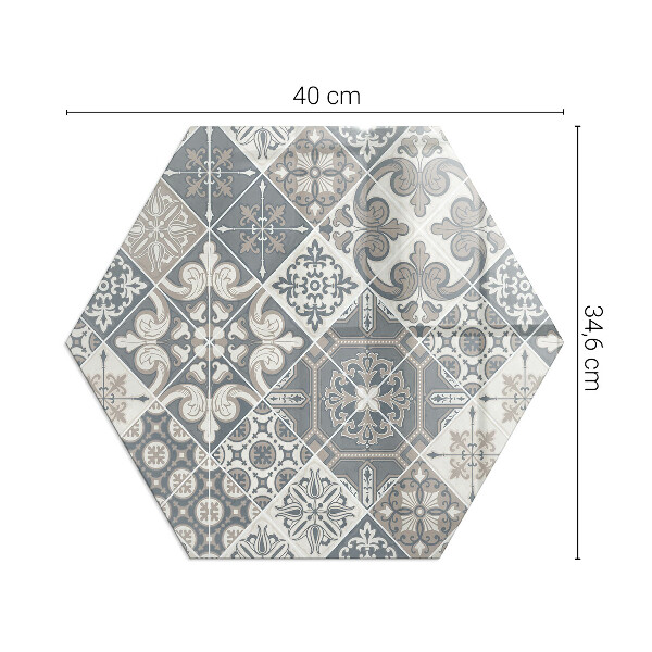 Hexagonale verre sous poêle à bois motif de mosaïque décoratif