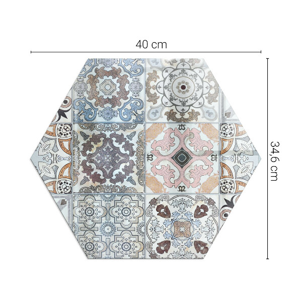 Hexagonale verre sous poêle à bois Motifs de mosaïque en carreaux
