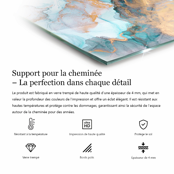 Hexagonale plaque de verre pour cheminée Planches de différentes teintes