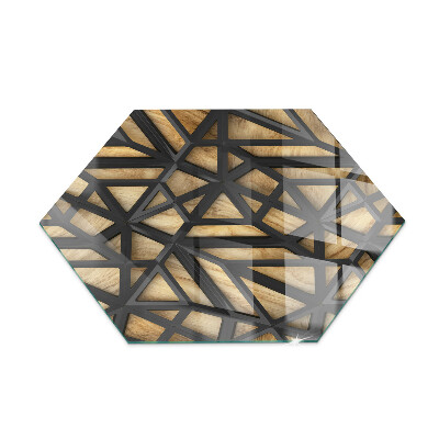 Hexagonale verre sous poêle à bois Géométrie avec du bois