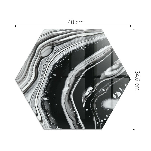 Hexagonale vitre sous poêle à bois vagues et lignes abstraites