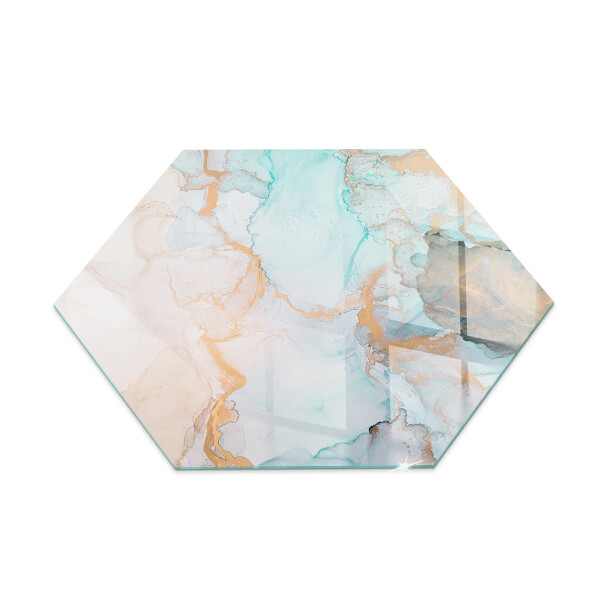 Hexagonale vitre sous poêle à bois Motif fluide abstrait