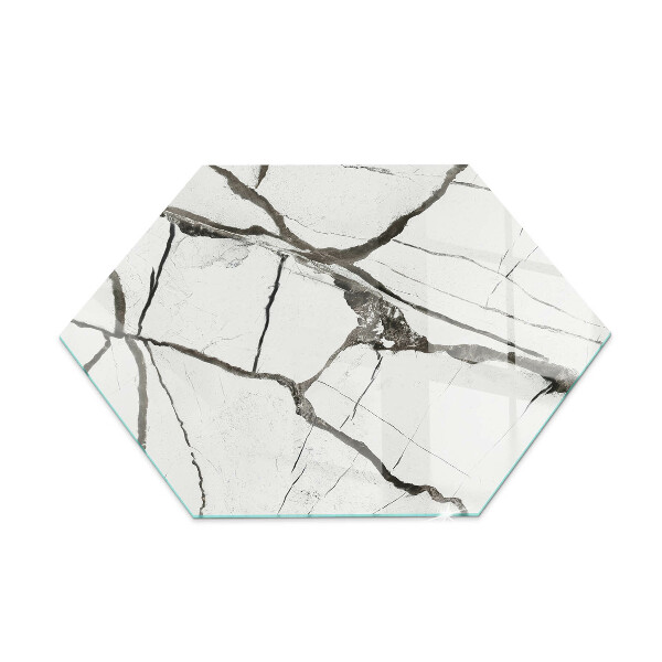 Hexagonale verre sous poêle à bois Motif de veines de marbre
