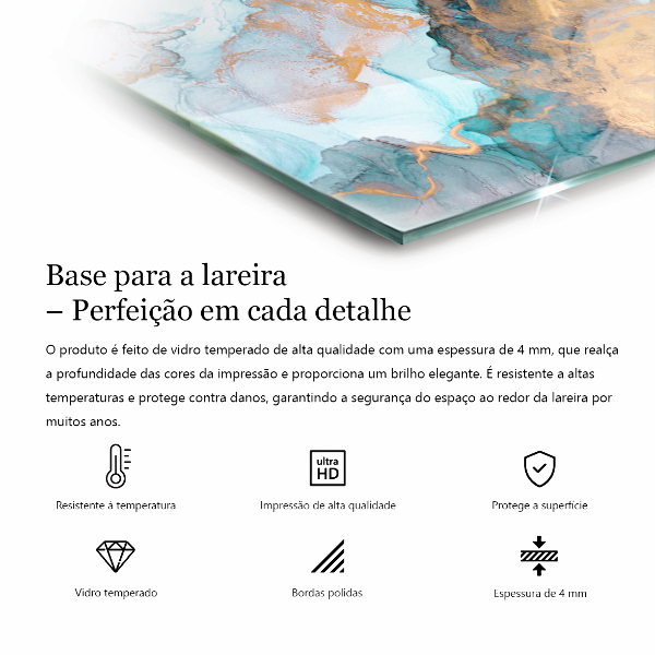 Hexagonale verre sous poêle à bois Motifs végétaux avec des papillons