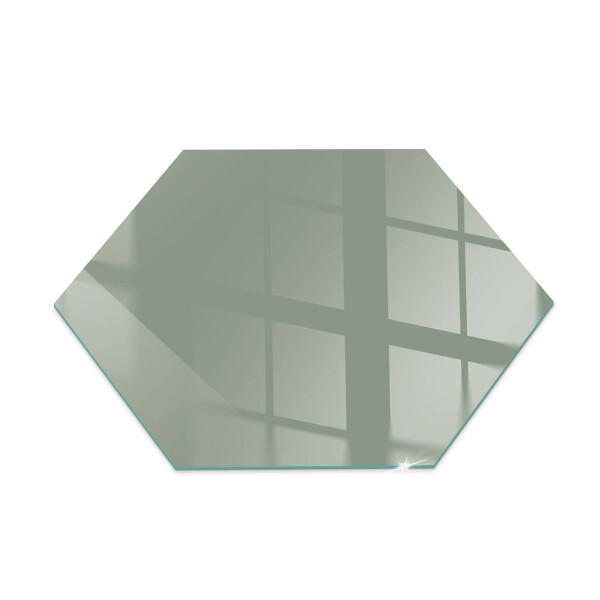 Hexagonale plaque de verre pour cheminée Couleur gris-vert