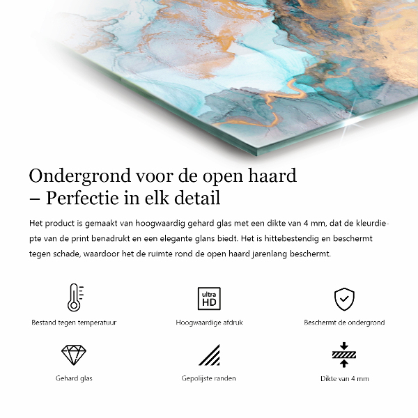 Hexagonale verre sous poêle à bois Couleur gris-vert