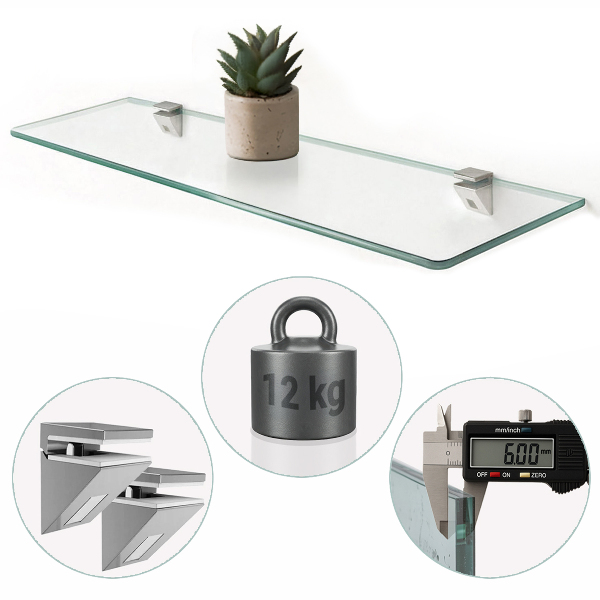 Tablette de salle de bain en verre 40x13 cm