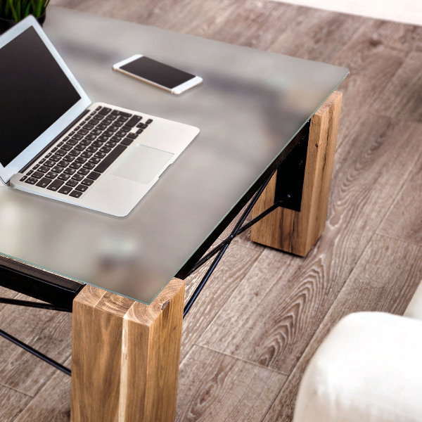 Plateau en verre trempé de forme carrée translucide