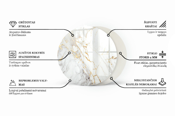 Dessus de table rond Blanc pur