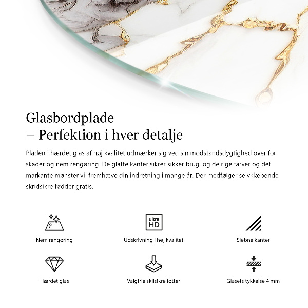 Dessus de table rond Blanc pur