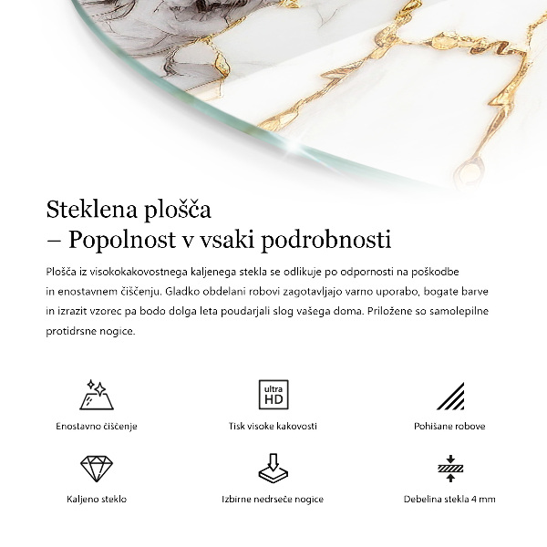 Dessus de table rond Rayures sur la surface du béton