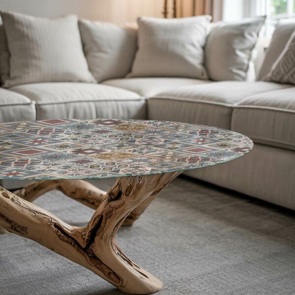 Dessus de table rond Mosaïques décoratives avec détails
