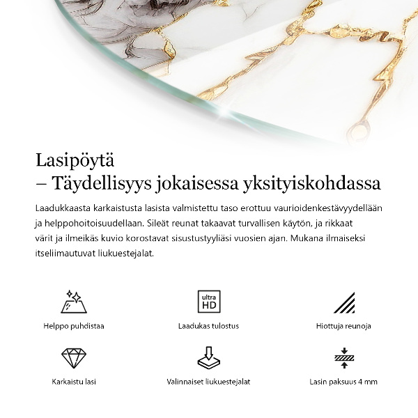 Dessus de table rond Motif forêt élégant