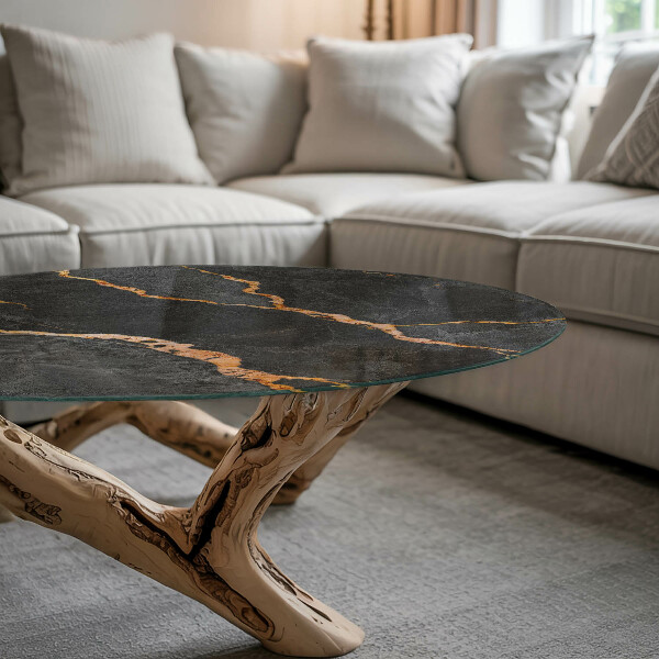 Dessus de table rond Les veines du marbre dans le design