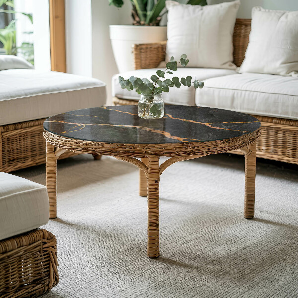 Dessus de table rond Les veines du marbre dans le design