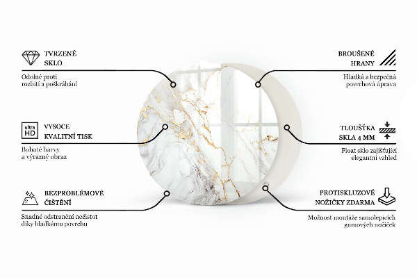 Dessus de table rond Motif de texture de pierre