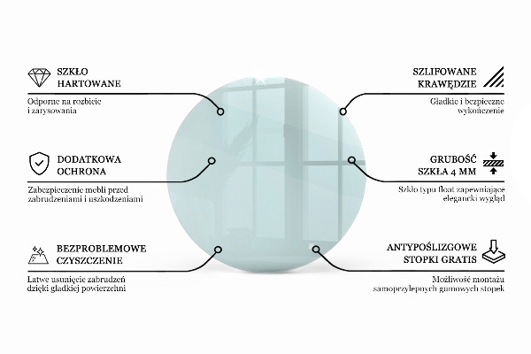 Plateau rond pour table transparent