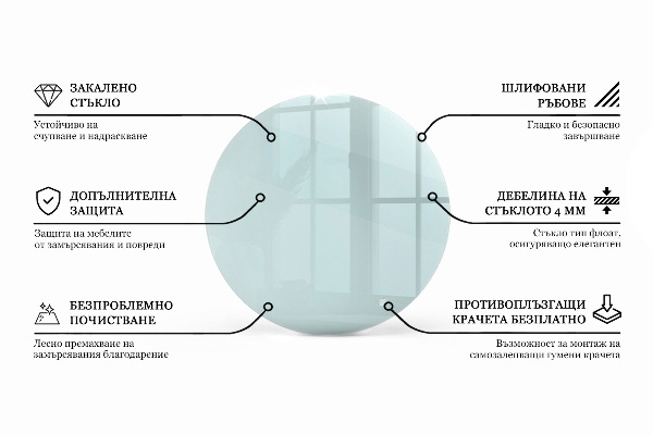Plateau rond pour table transparent