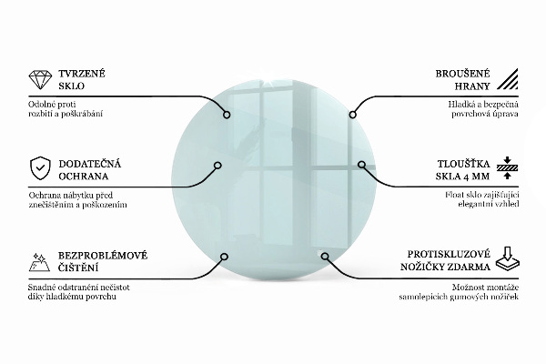 Plateau rond pour table transparent