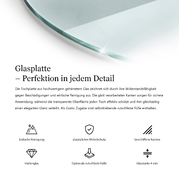 Plateau rond pour table transparent