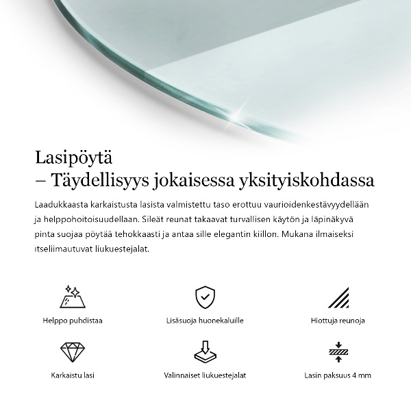 Plateau rond pour table transparent