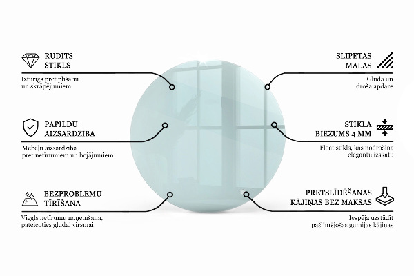 Plateau rond pour table transparent