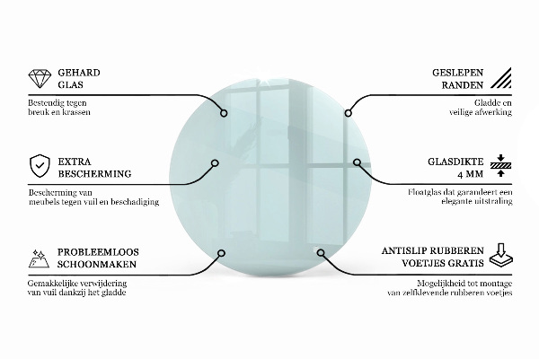 Plateau rond pour table transparent