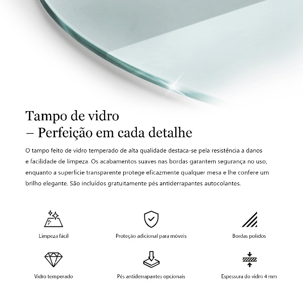 Plateau rond pour table transparent