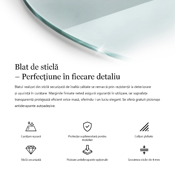 Plateau rond pour table transparent